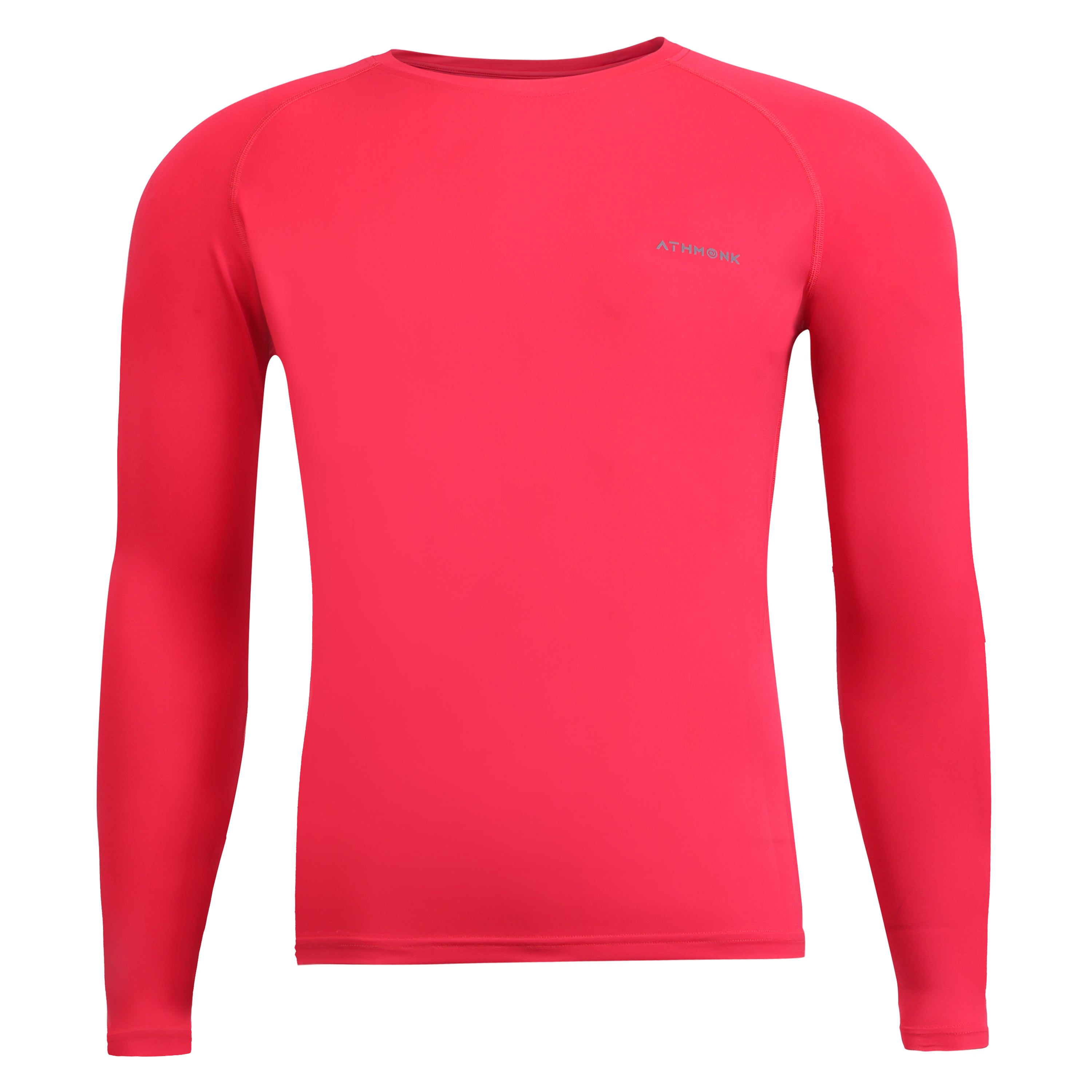 Athmonk Compression T-Shirt Vest Upper Body Shaper for Men Boys Branded - 4-Way Stretch Lycra Fabric - Workout Gym Cricket Running Football Sports Training - Keep Dry Tight Skin Fit - Round Neck